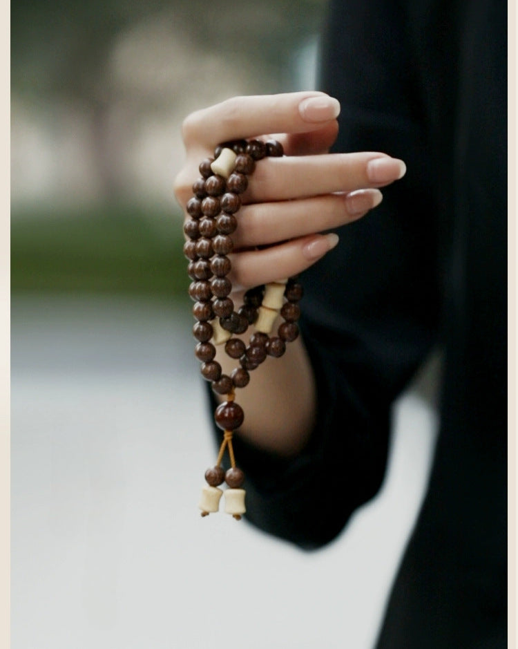"Timeless Elegance" Handcrafted Golden & Purple Sandalwood Bracelets – Spiritual & Stylish Lady's Gifts