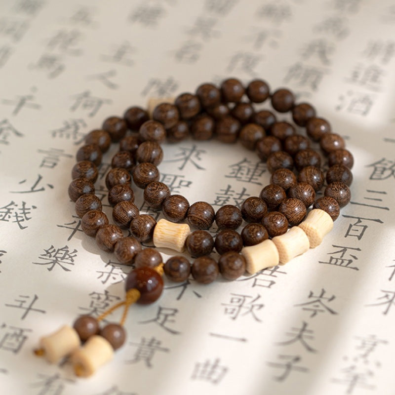 "Timeless Elegance" Handcrafted Golden & Purple Sandalwood Bracelets – Spiritual & Stylish Lady's Gifts