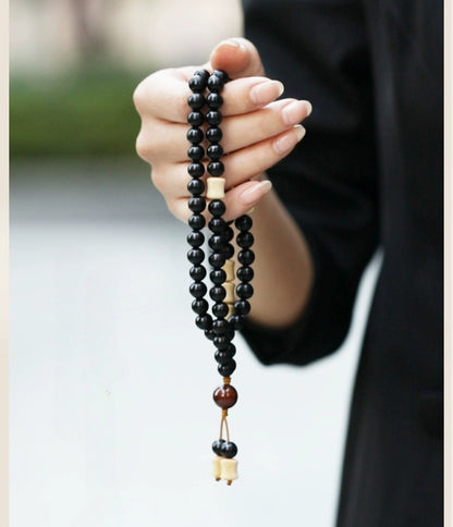 "Timeless Elegance" Handcrafted Golden & Purple Sandalwood Bracelets – Spiritual & Stylish Lady's Gifts