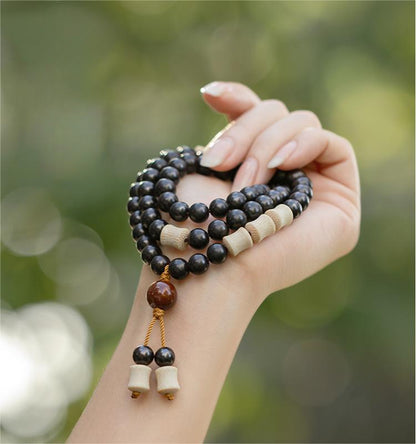 "Timeless Elegance" Handcrafted Golden & Purple Sandalwood Bracelets – Spiritual & Stylish Lady's Gifts